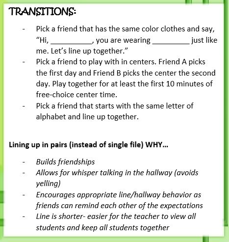 transitions to build friendships journeyintoearlychildhood.com